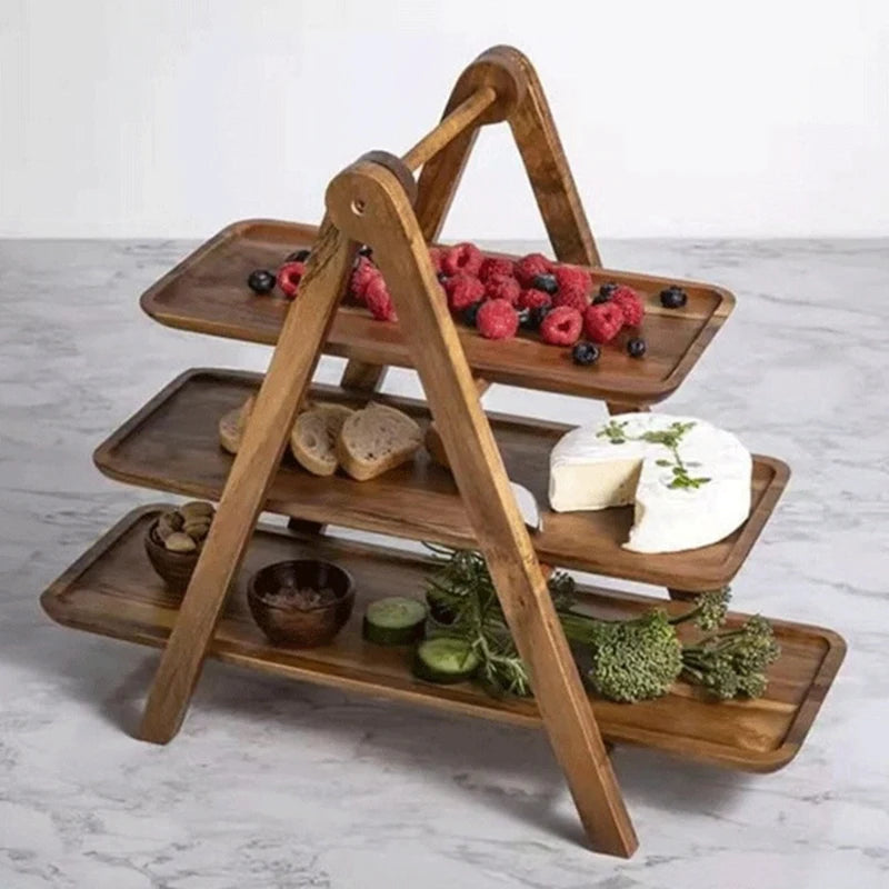 Wood Tiered Serving Tray