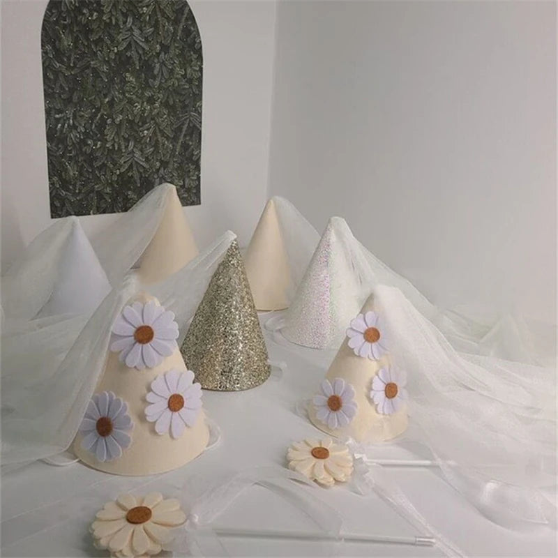 Girl Daisy Theme Mesh Party Hat