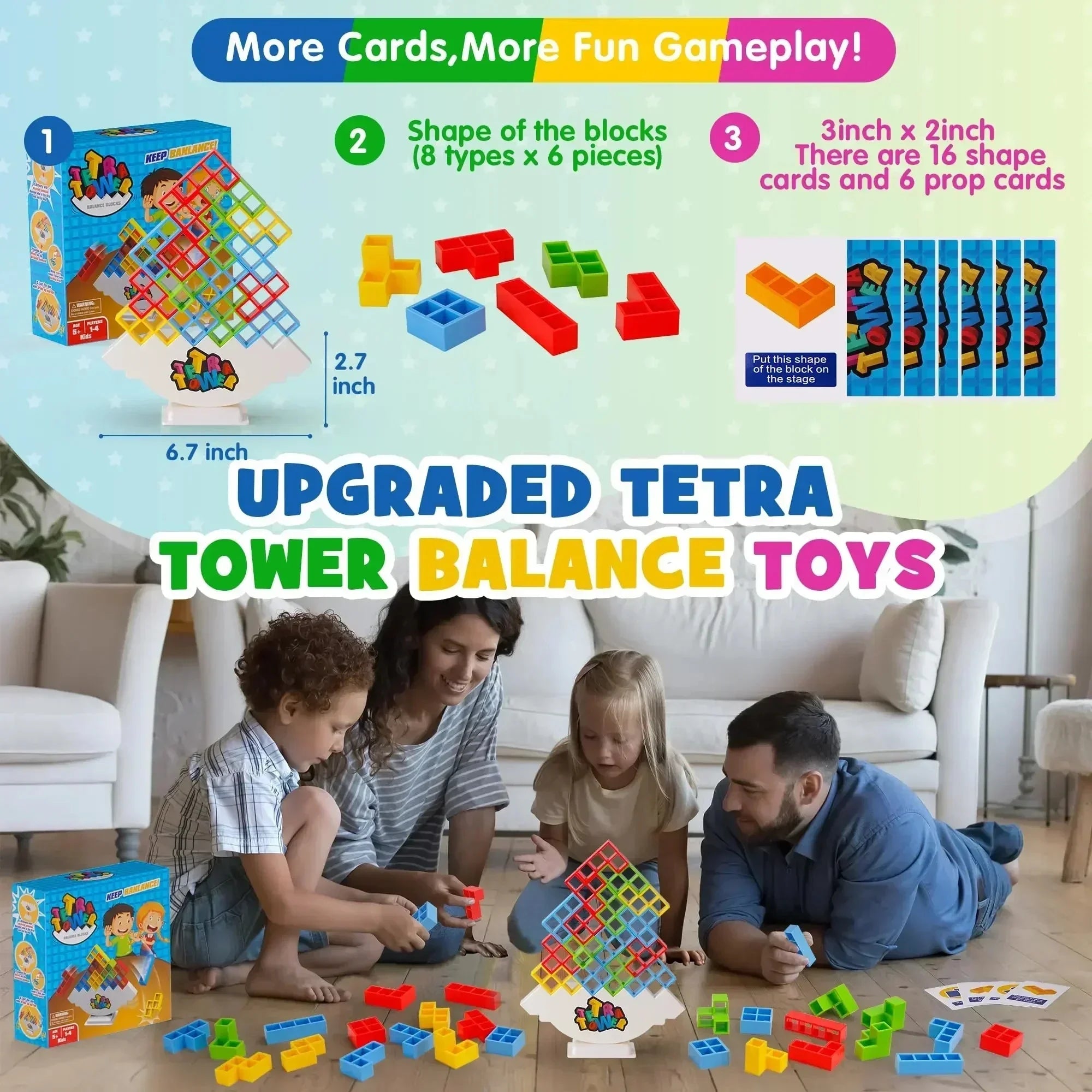Stacking Building Blocks Board Game