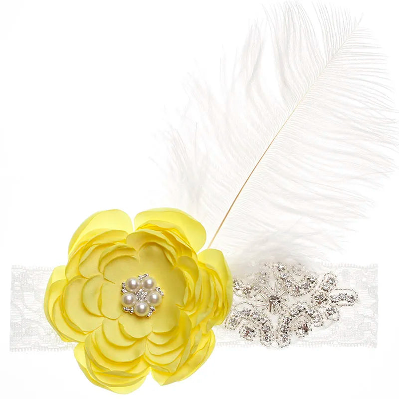 Vintage Princess Girls Feather Lace Headband