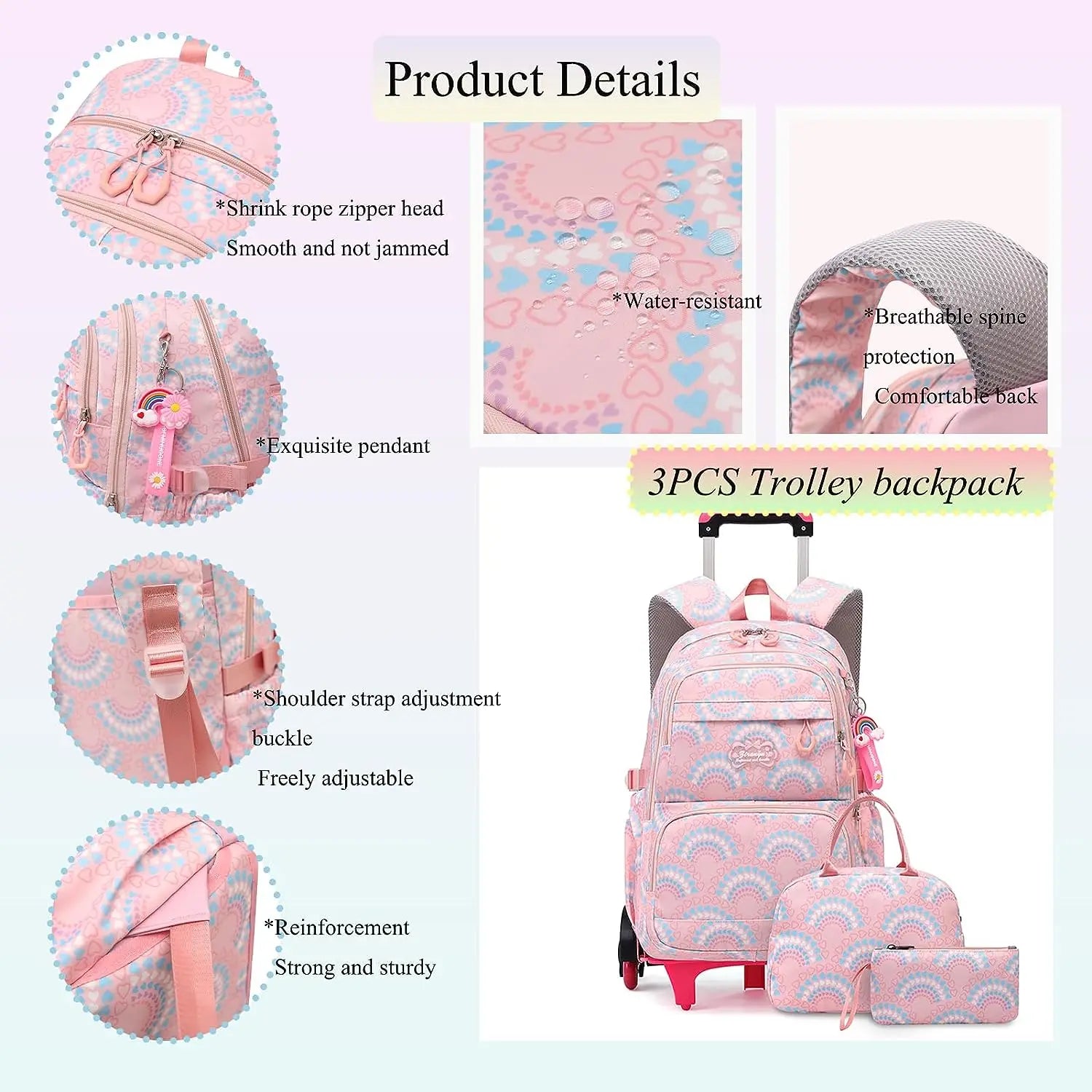 Rolling Waterproof Wheels School Bags