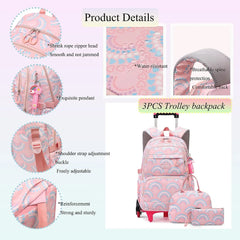 Rolling Waterproof Wheels School Bags