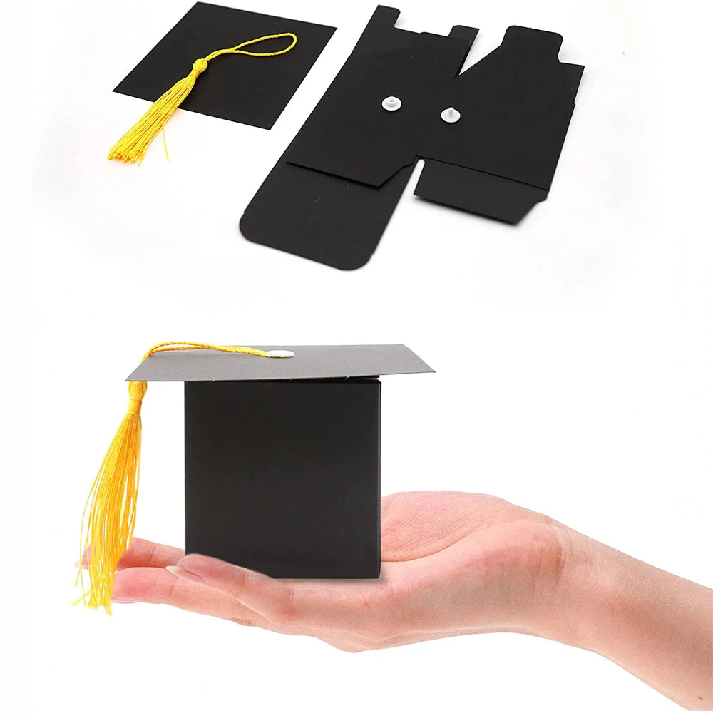 Black Bachelor Hat Cap Candy Box Fo