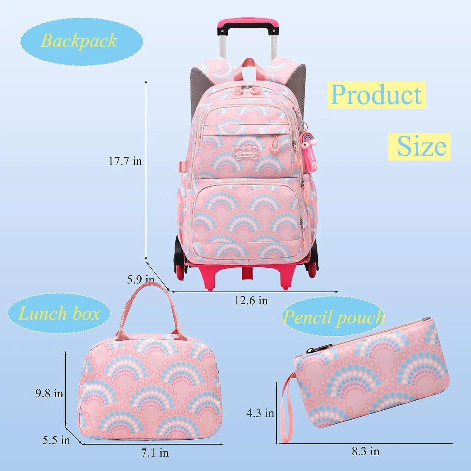 Rolling Waterproof Wheels School Bags