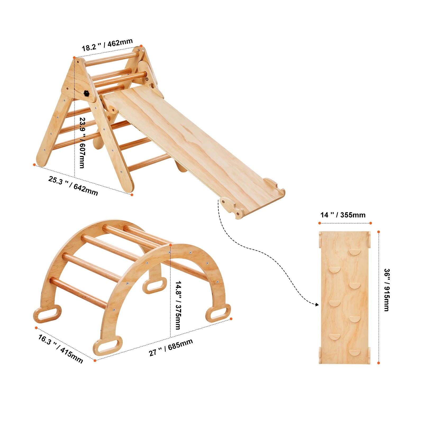 Pikler Wooden Triangle Set