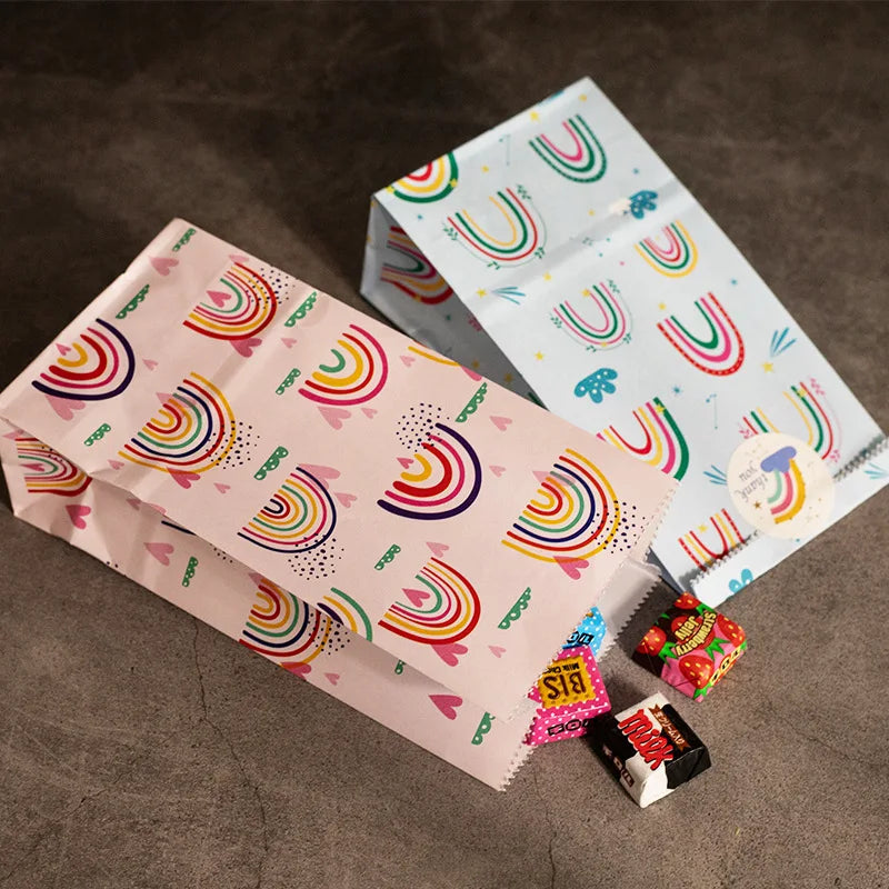 Small Paper Rainbow Candy Cookie Bag