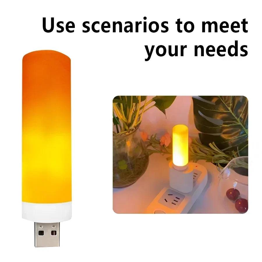USB LED Simulated Flame Lamp