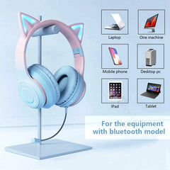Gradient Pink Cat Headphones