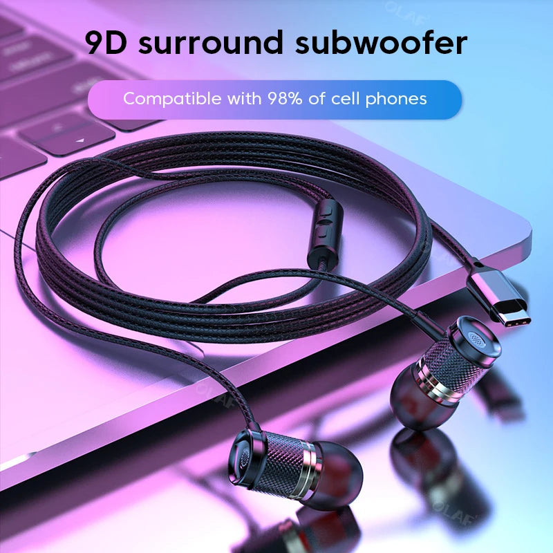 Wired Headphones DAC Type-C Headset