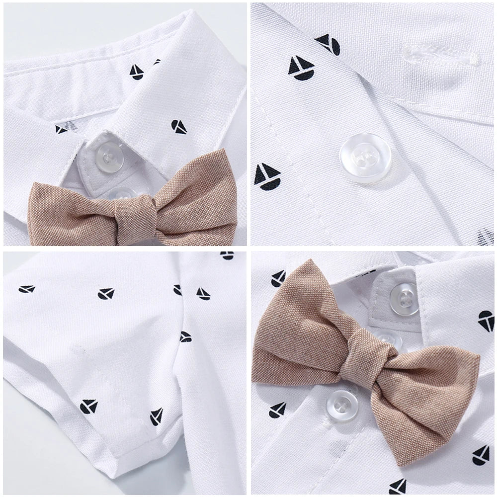 Romper Clothes Set For Baby Boy With Bow Hat