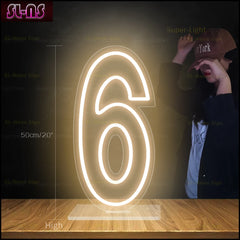LED Number Sign With Base and Chain