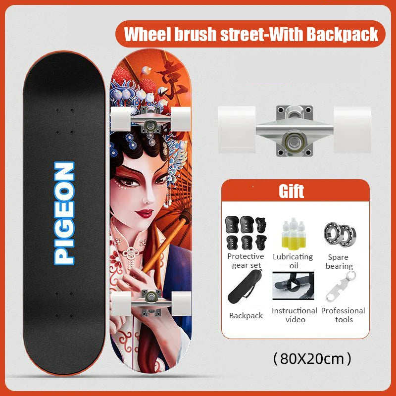 Street Double-warped Skateboard