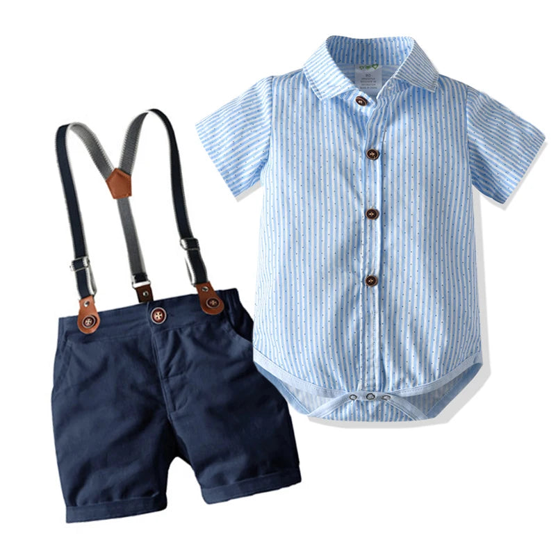 Romper Clothes Set For Baby Boy With Bow Hat