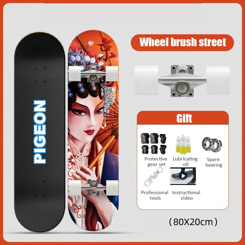 Street Double-warped Skateboard