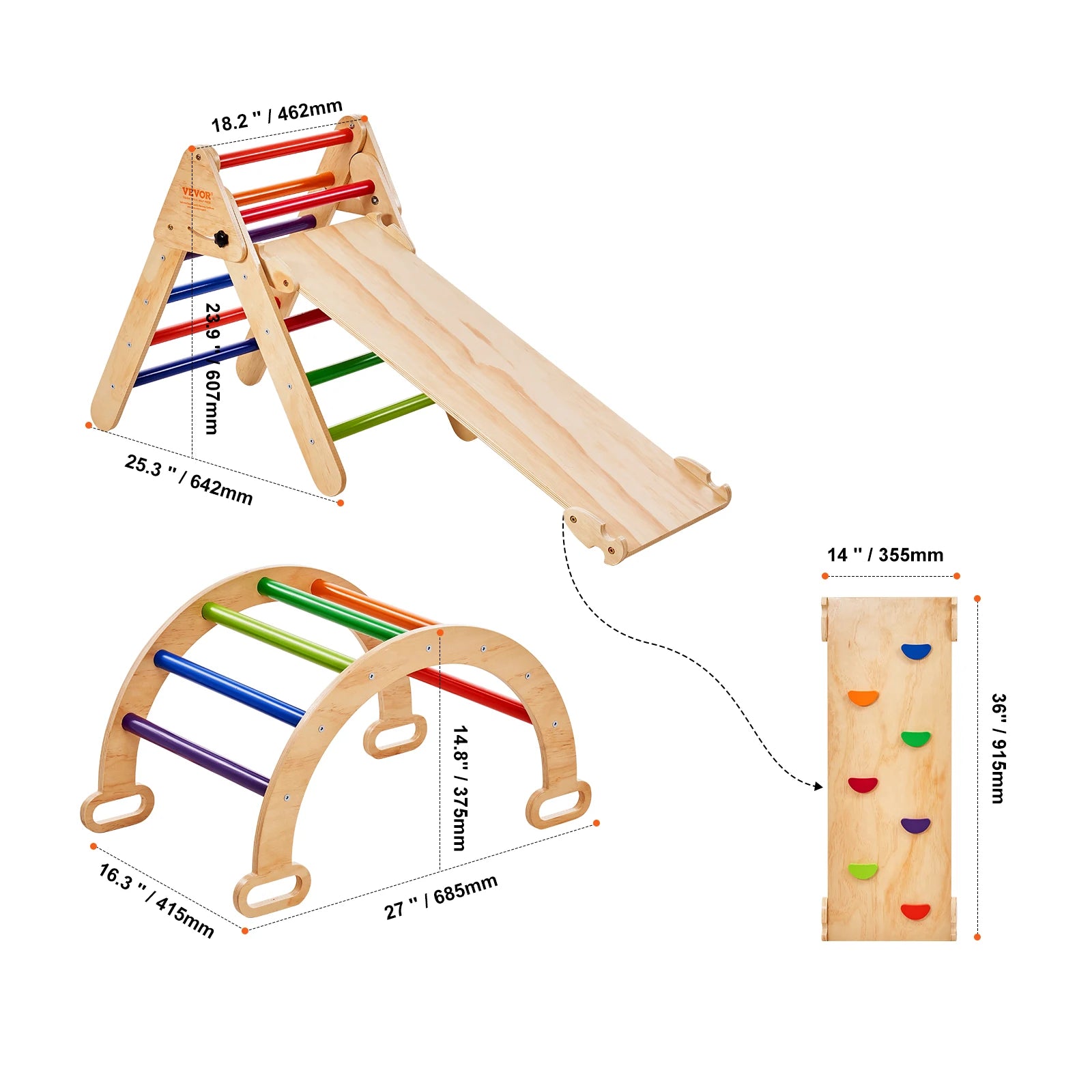 Pikler Wooden Triangle Set