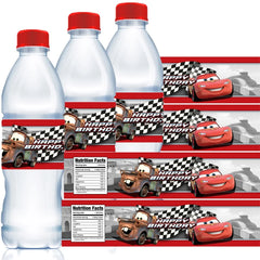McQueen Lightning Water Bottle Labels