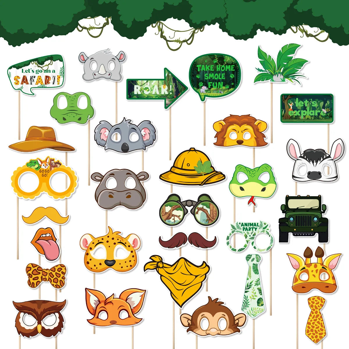 Jungle Safari Photo Booth Props