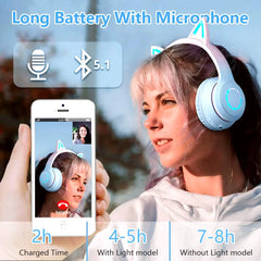 Gradient Pink Cat Headphones