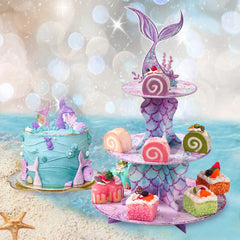 Mermaid Cake & Cupcake Stand