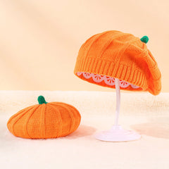 Pumpkin Beret Warm Belle Hat