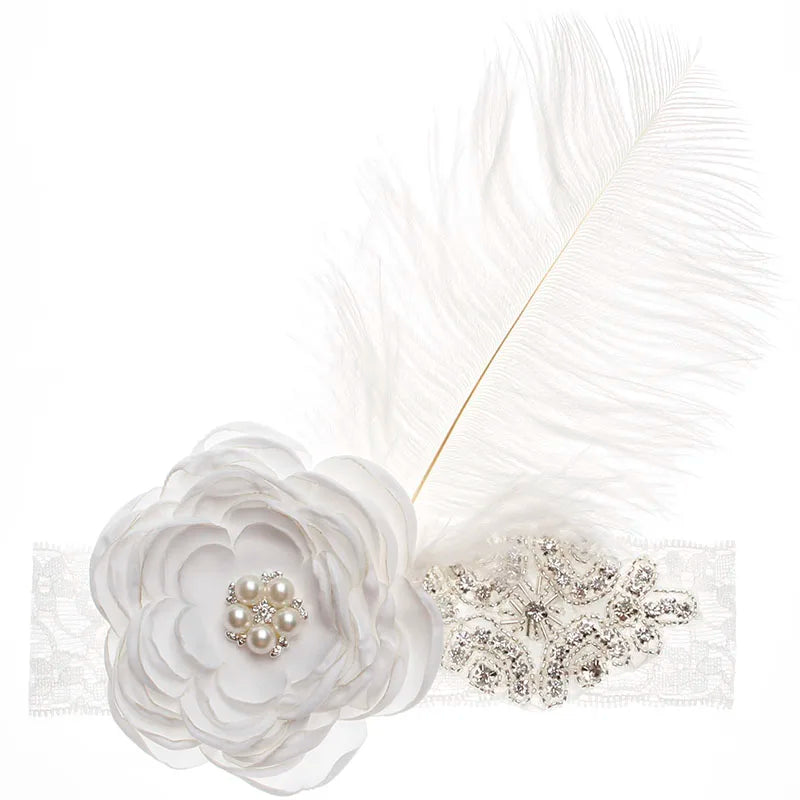 Vintage Princess Girls Feather Lace Headband