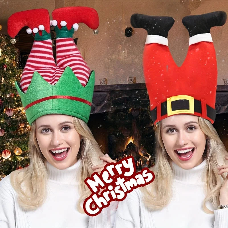 Christmas funny red leg hats