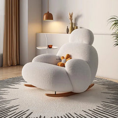 Fluffy White Living Room Chair
