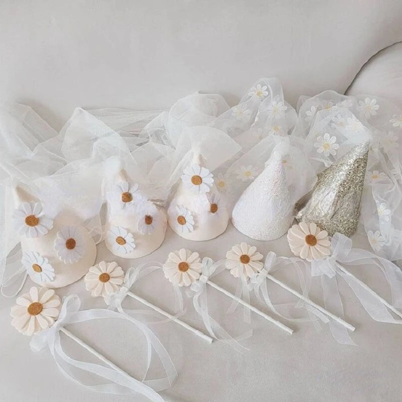 Girl Daisy Theme Mesh Party Hat