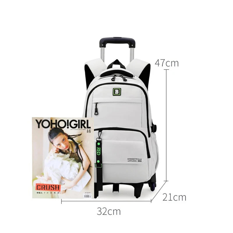 School Bag with wheels Rolling Backpack