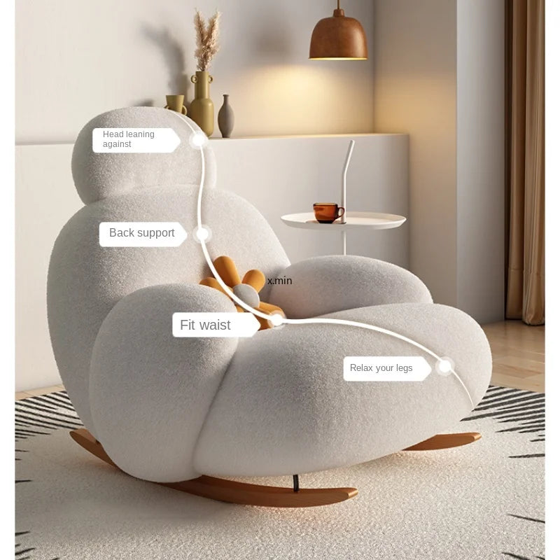Fluffy White Living Room Chair
