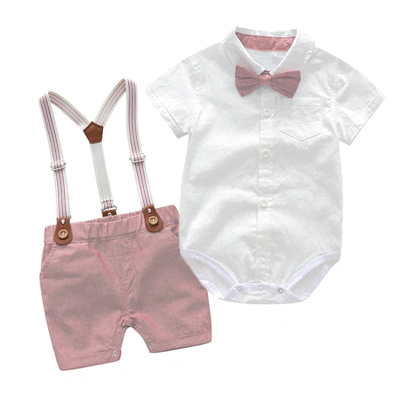 Romper Clothes Set For Baby Boy With Bow Hat
