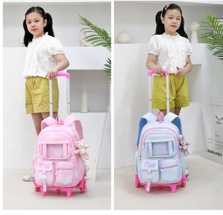 School Rolling Wheeled Backpack Bag