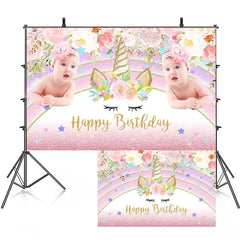 Pink Flowers Unicorn Birthday Party