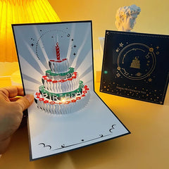 3D Birthday Cake Music Light Greeting Card