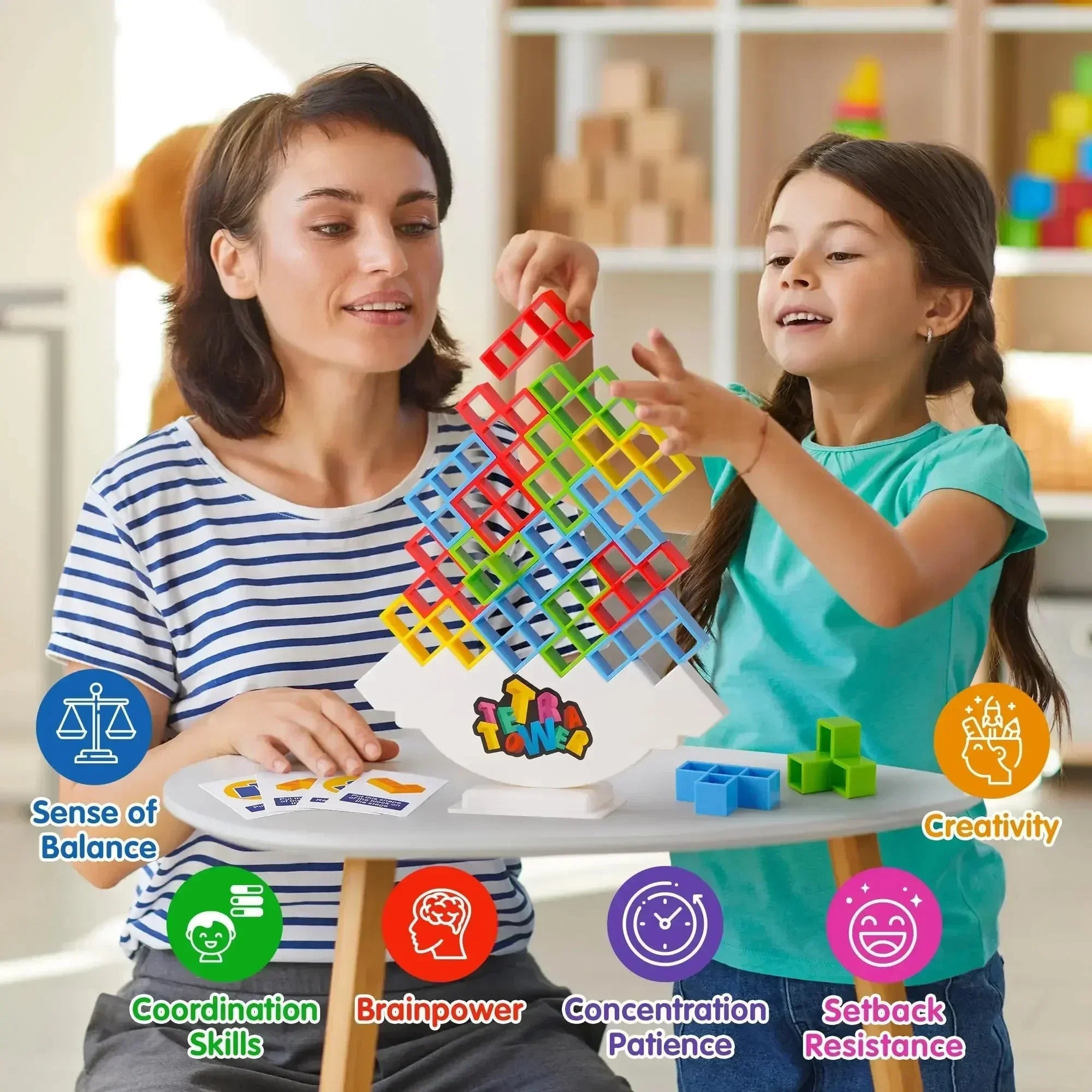 Stacking Building Blocks Board Game