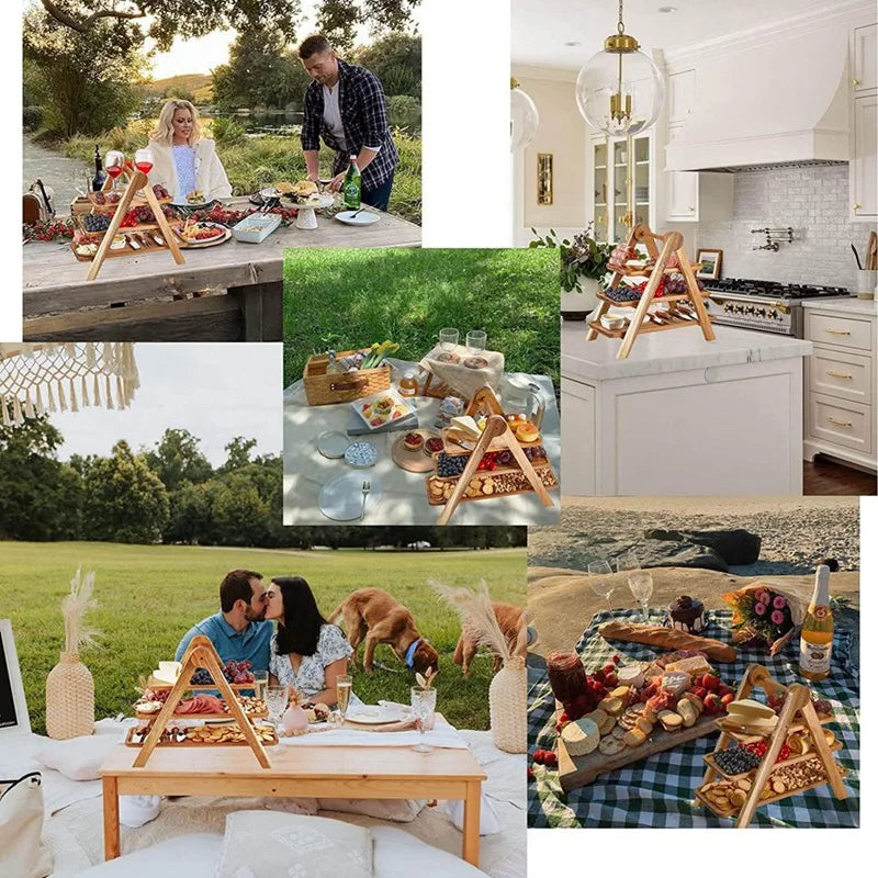 Wood Tiered Serving Tray