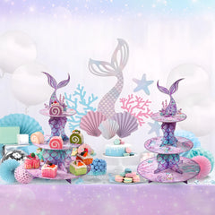 Mermaid Cake & Cupcake Stand