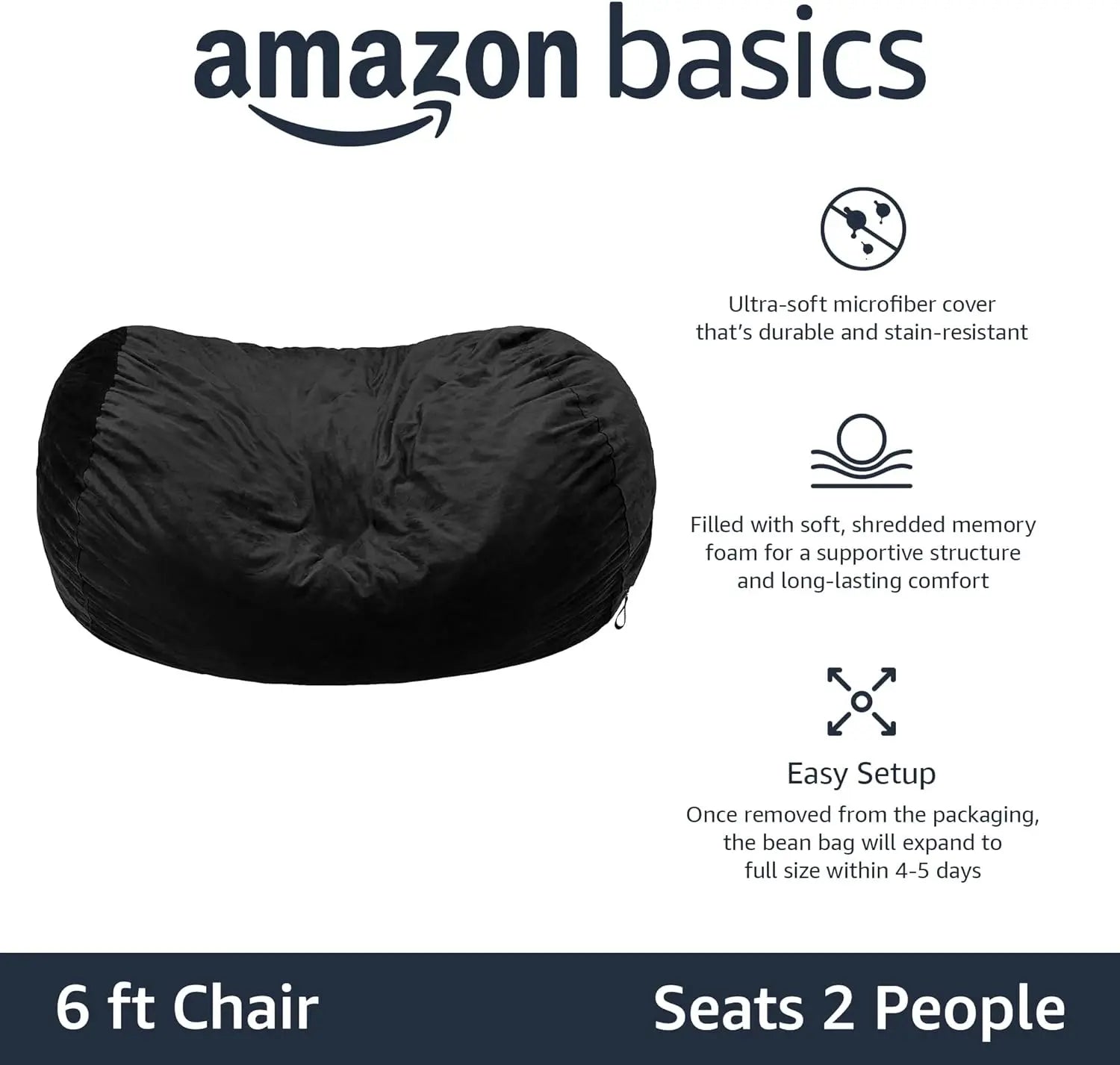 Memory Foam Filled Bean Bag Lounger