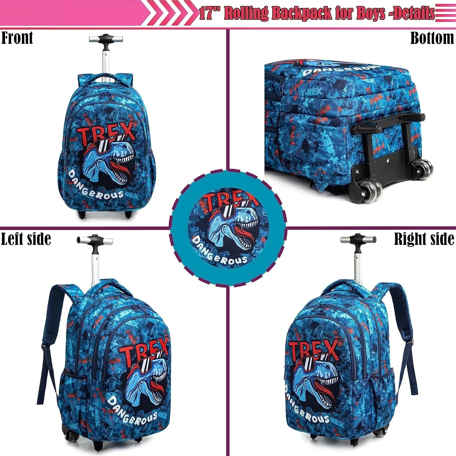 Wheeled Travel Rolling Backpack