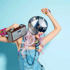 Classic Disco Ball Mirror Glitter Helmet