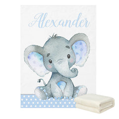 Blue Elephant Crib Bedding Set