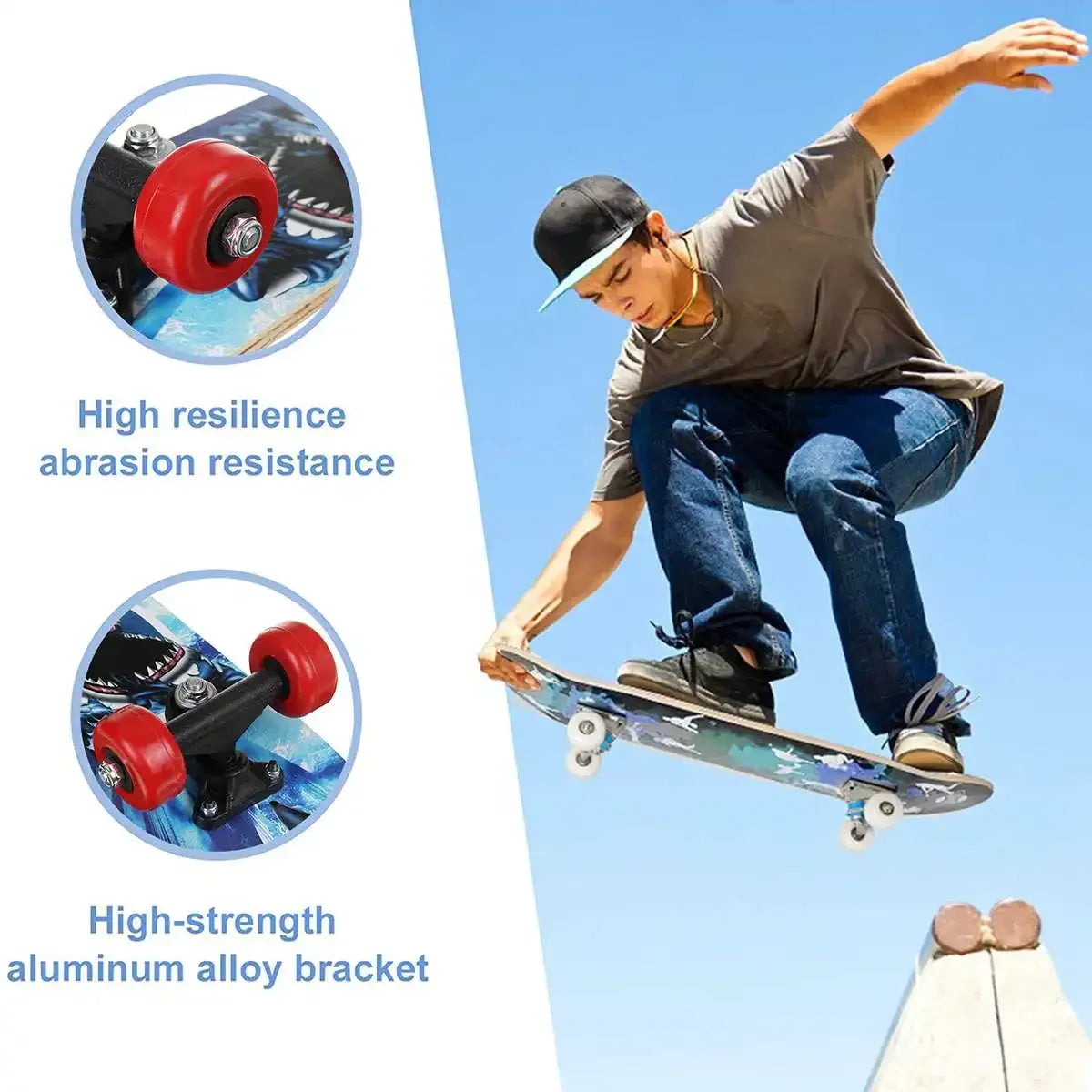 Maple Wood Double Rocker Skateboard