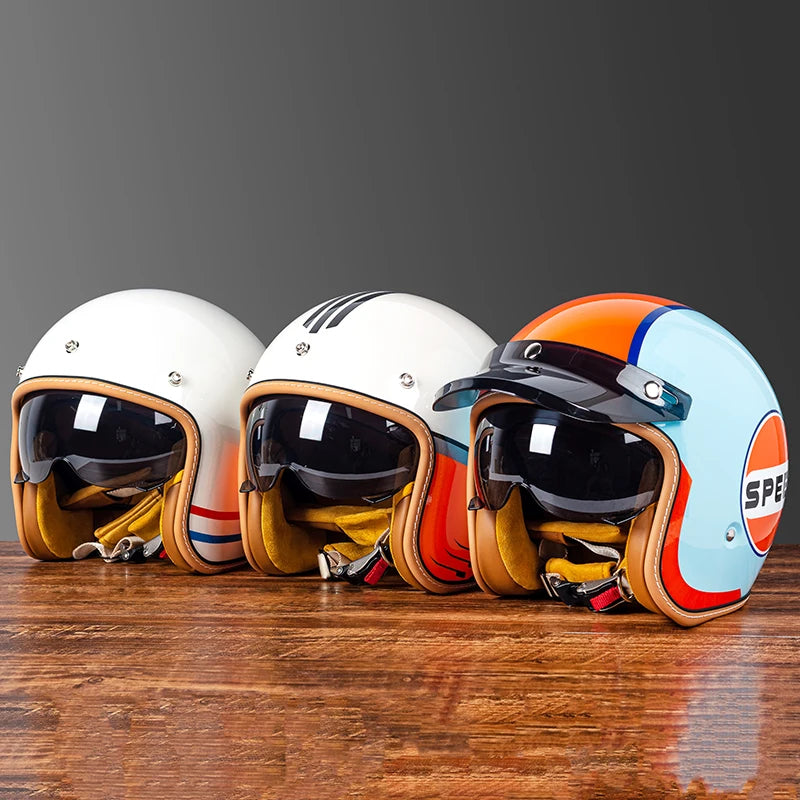 Retro Semi-open Motorcycle Helmet