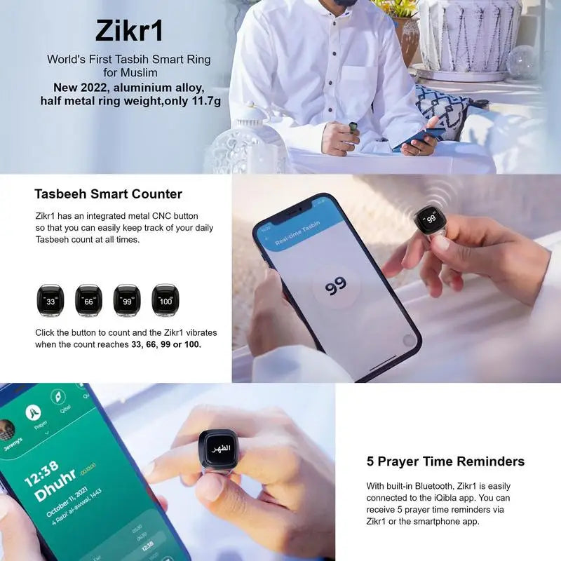 Qibla Light Smart Tasbih Digital Counter