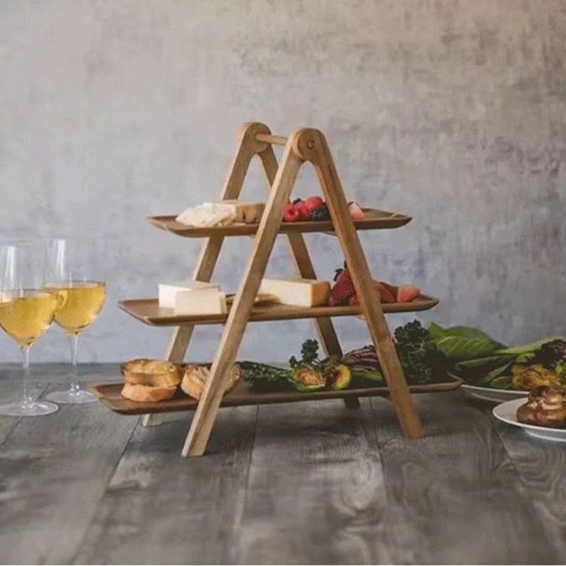 Wood Tiered Serving Tray