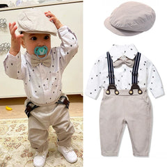 Romper Clothes Set For Baby Boy With Bow Hat