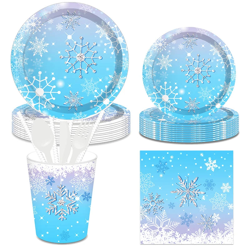 Frozen Snowflake Disposable Party Tablecloth