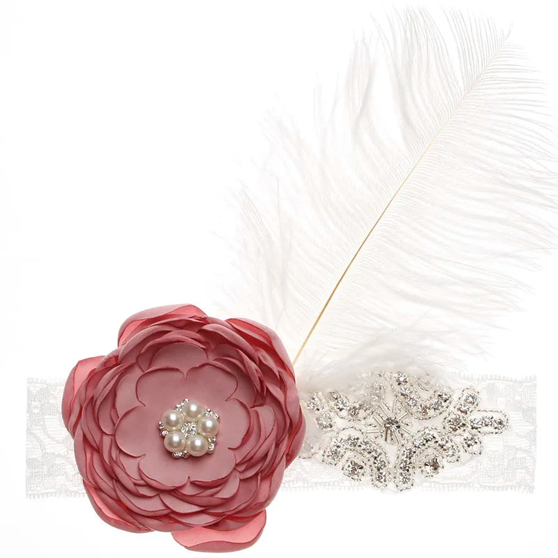 Vintage Princess Girls Feather Lace Headband