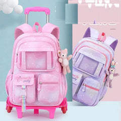 School Rolling Wheeled Backpack Bag