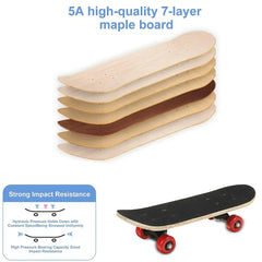 Maple Wood Double Rocker Skateboard